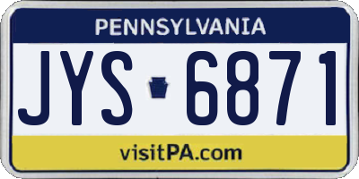 PA license plate JYS6871