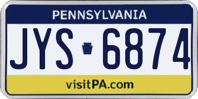 PA license plate JYS6874