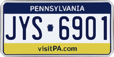 PA license plate JYS6901