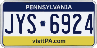 PA license plate JYS6924