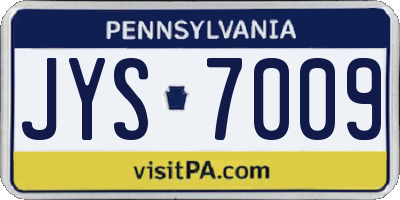 PA license plate JYS7009