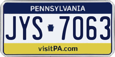 PA license plate JYS7063