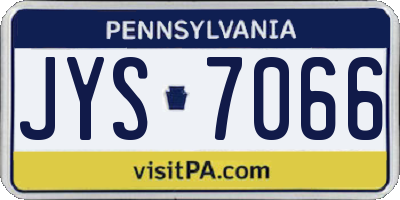 PA license plate JYS7066