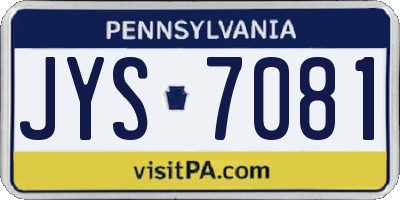 PA license plate JYS7081
