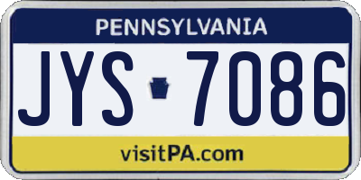 PA license plate JYS7086