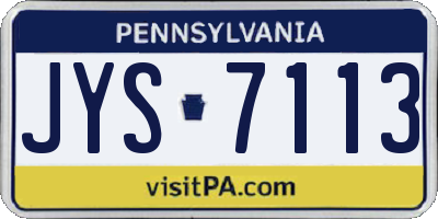 PA license plate JYS7113