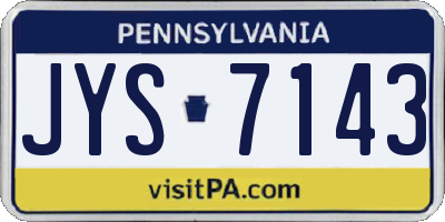 PA license plate JYS7143