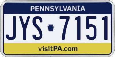 PA license plate JYS7151