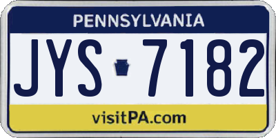 PA license plate JYS7182