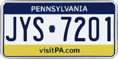 PA license plate JYS7201