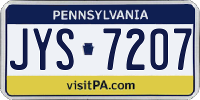 PA license plate JYS7207