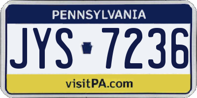 PA license plate JYS7236