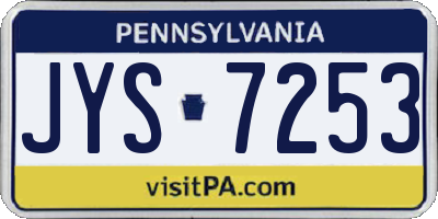 PA license plate JYS7253
