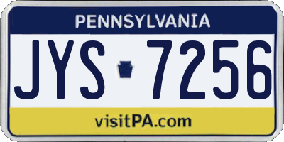 PA license plate JYS7256