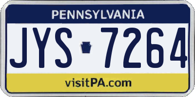 PA license plate JYS7264