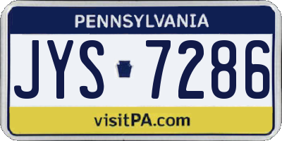 PA license plate JYS7286