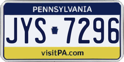 PA license plate JYS7296