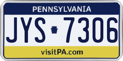 PA license plate JYS7306