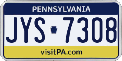 PA license plate JYS7308