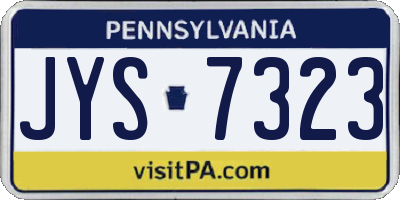 PA license plate JYS7323