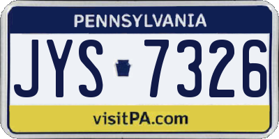 PA license plate JYS7326