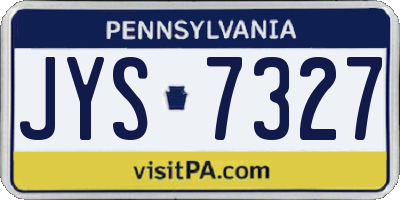 PA license plate JYS7327