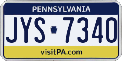 PA license plate JYS7340