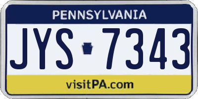 PA license plate JYS7343