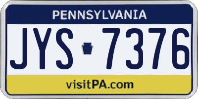 PA license plate JYS7376
