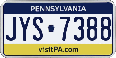 PA license plate JYS7388