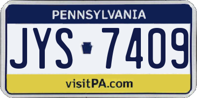 PA license plate JYS7409