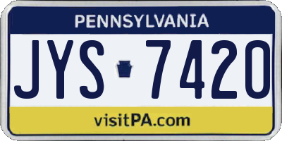 PA license plate JYS7420