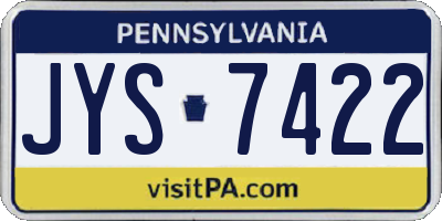 PA license plate JYS7422