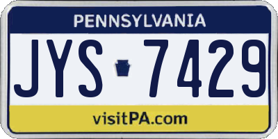 PA license plate JYS7429