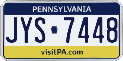 PA license plate JYS7448