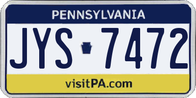 PA license plate JYS7472