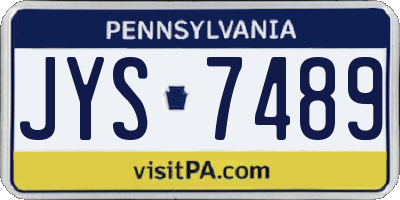 PA license plate JYS7489