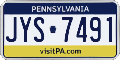 PA license plate JYS7491