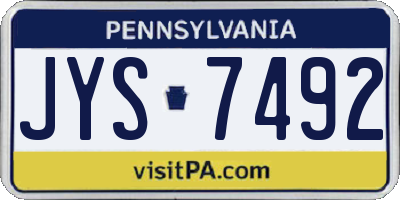 PA license plate JYS7492