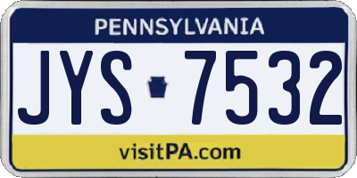PA license plate JYS7532