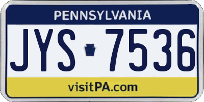 PA license plate JYS7536