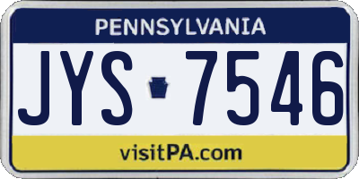 PA license plate JYS7546