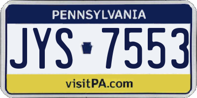 PA license plate JYS7553