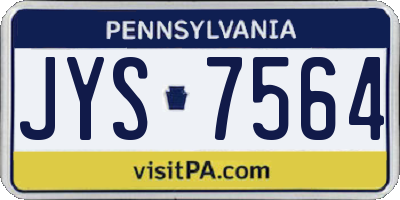 PA license plate JYS7564