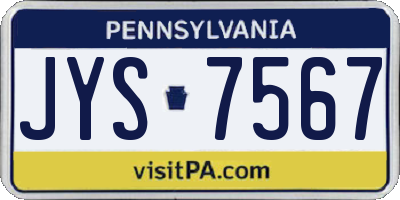 PA license plate JYS7567