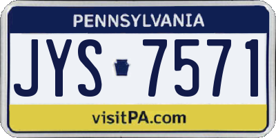 PA license plate JYS7571