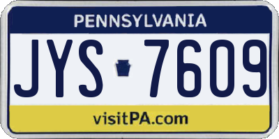 PA license plate JYS7609