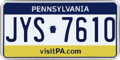 PA license plate JYS7610