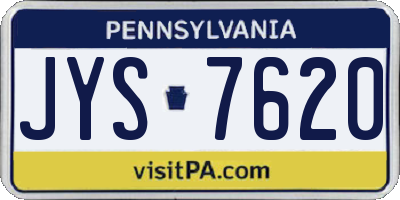 PA license plate JYS7620