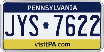 PA license plate JYS7622
